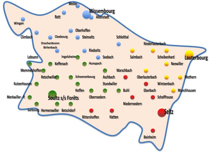 Carte de la circonscription de Wissembourg